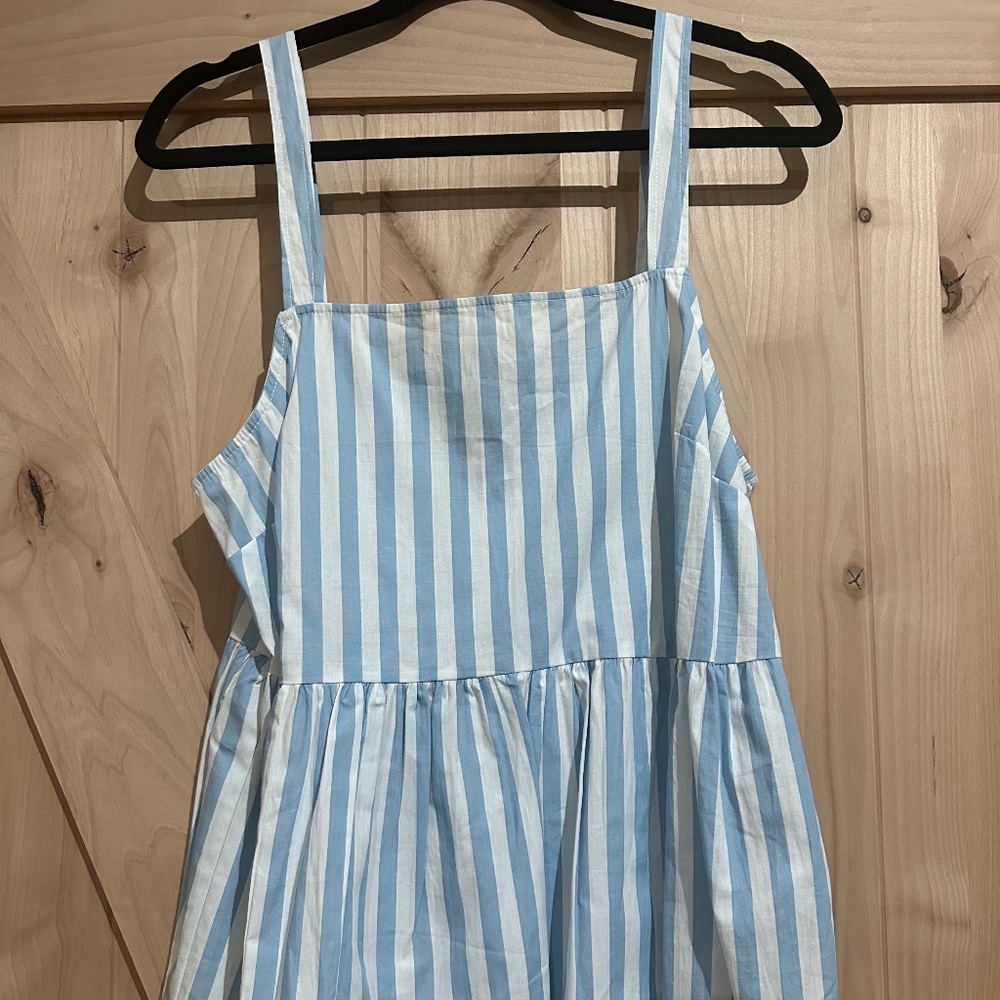 ASOS DESIGN smock cami in cotton in stripe - Picture 2 of 3